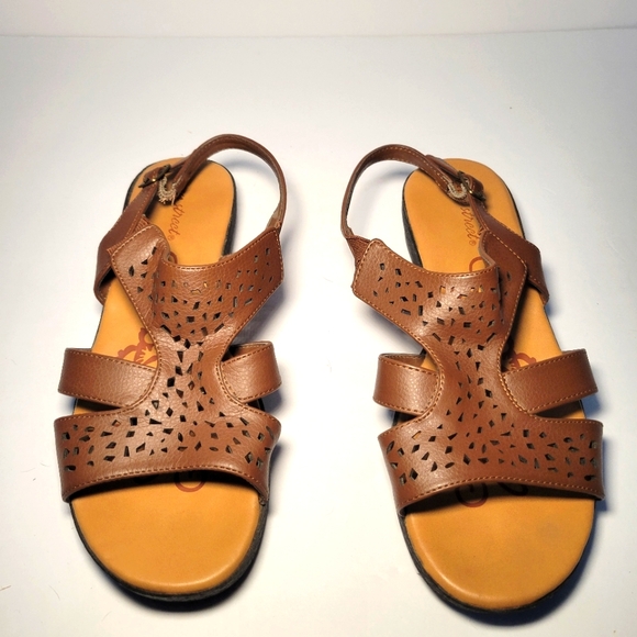 Easy‎ Street Bolt Sandals Brown Womens Size 9 Cutout design Adjustable closure - Picture 1 of 16